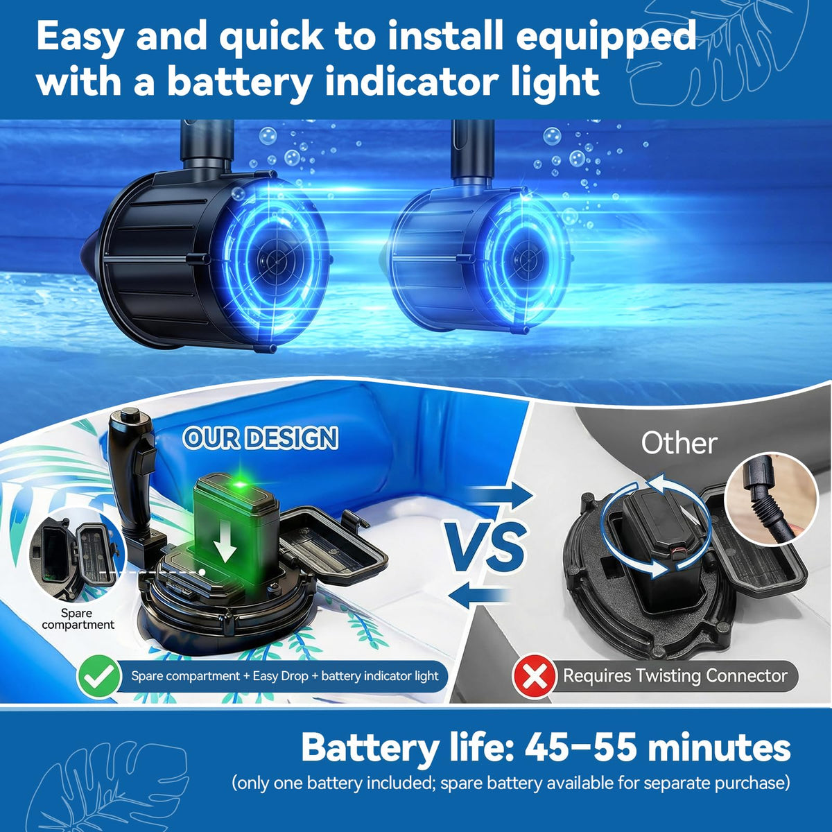 Rechargeable Motorized Pool Float Lounger with Canopy and Cup Holder L1208