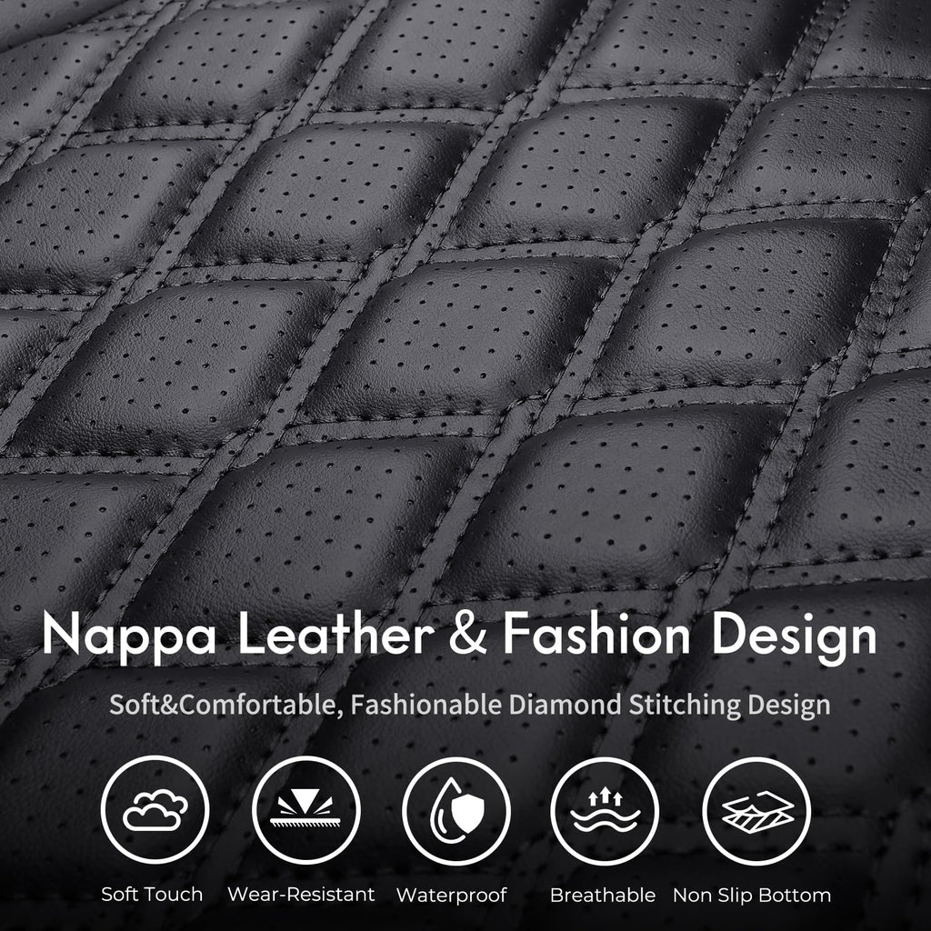 Leather Pickup Seat Cushion Cover Full Set Black H35970