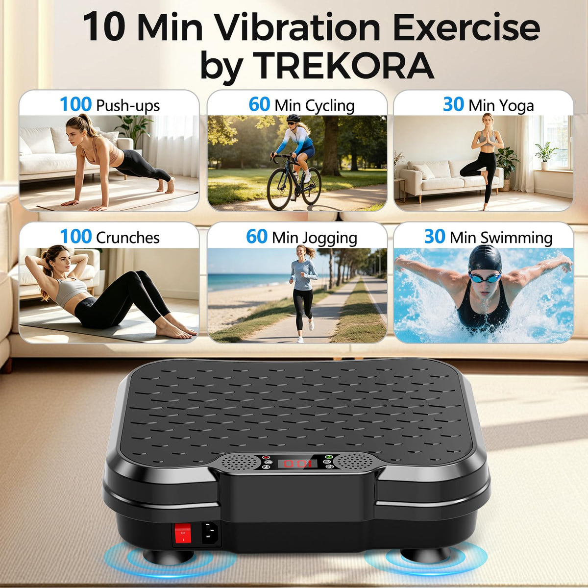 Vibration Plate Exercise Machine with Resistance Bands P860