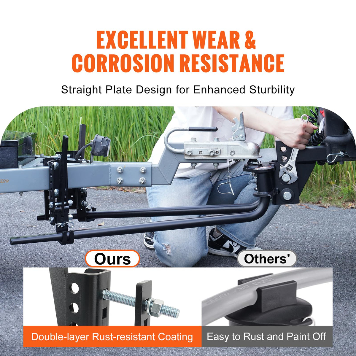 1500 lbs Capacity Weight Distribution Hitch with 2-Inch Steel Shank Z877477