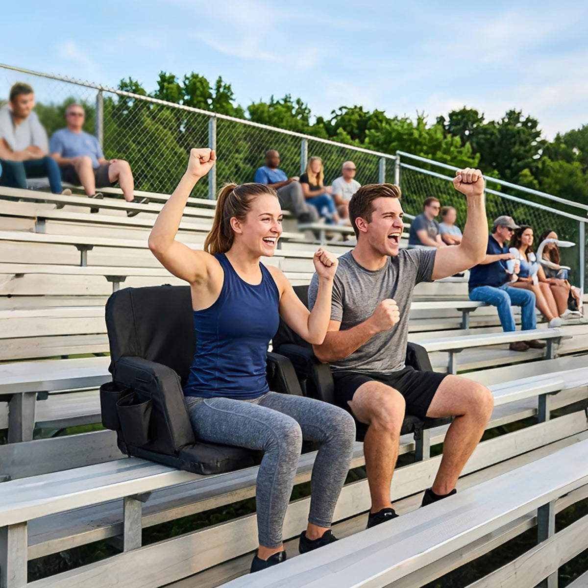 Foldable Stadium Seats 2-Pack with Shoulder Straps J595960
