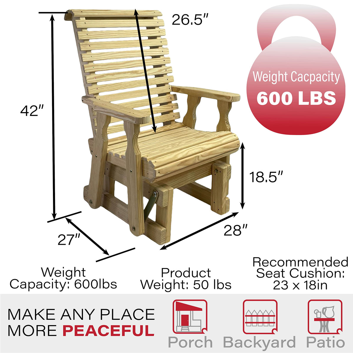 Treated Pine Glider Chair E177