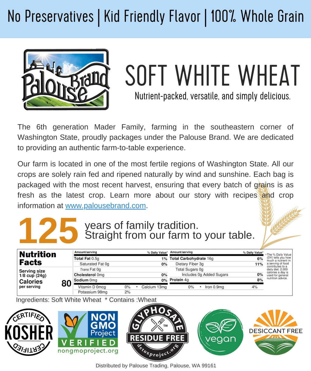 Soft White Wheat Berries 25 LBS L130
