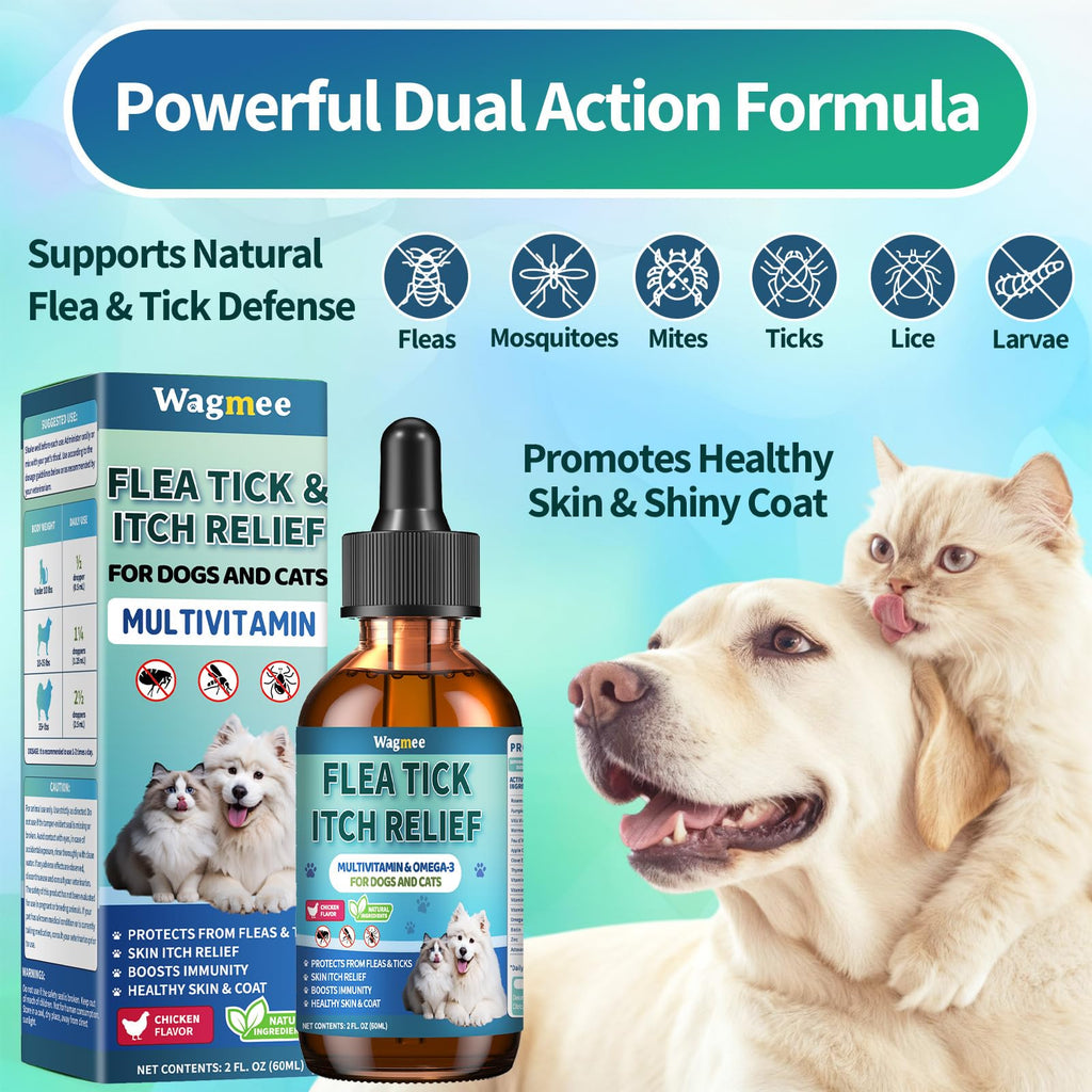 Natural Oral Flea and Tick Drops with Multivitamin for Pets N294341