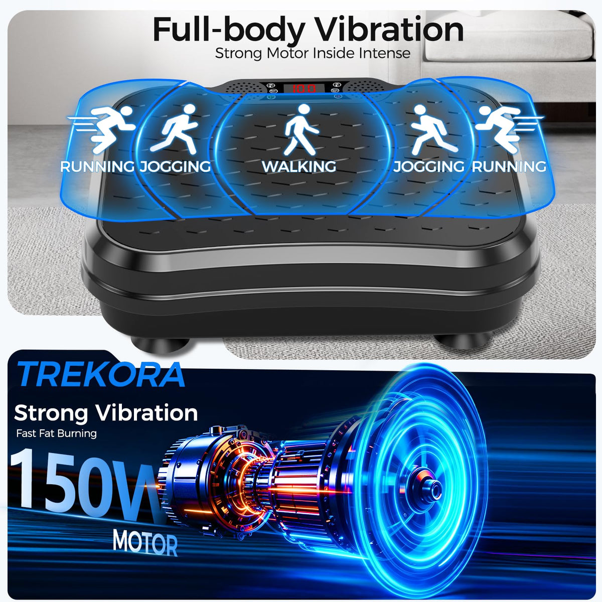 Vibration Plate Exercise Machine with Resistance Bands P860