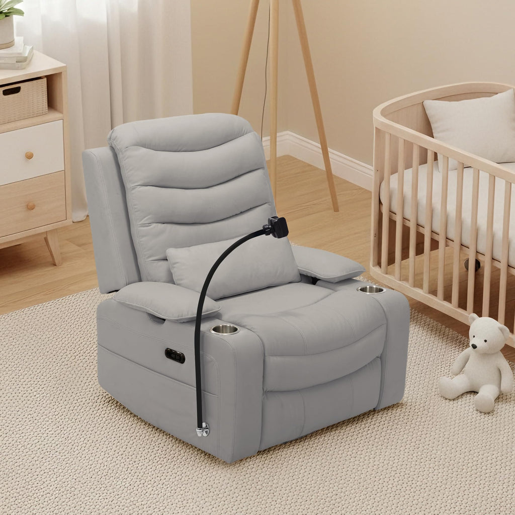 Grey Swivel Rocking Recliner O86033
