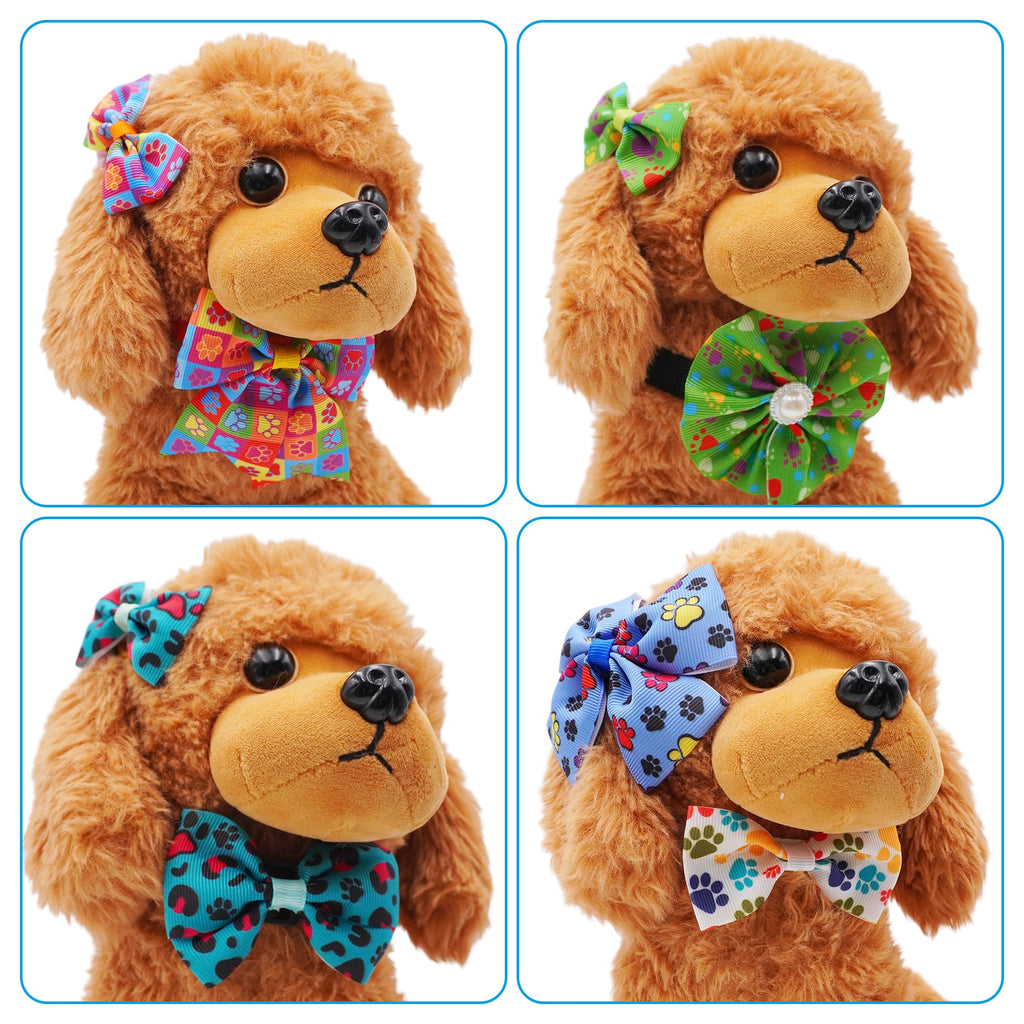 120PCS Dog Bows Collar Flowers and Bowties Grooming Accessories P38949