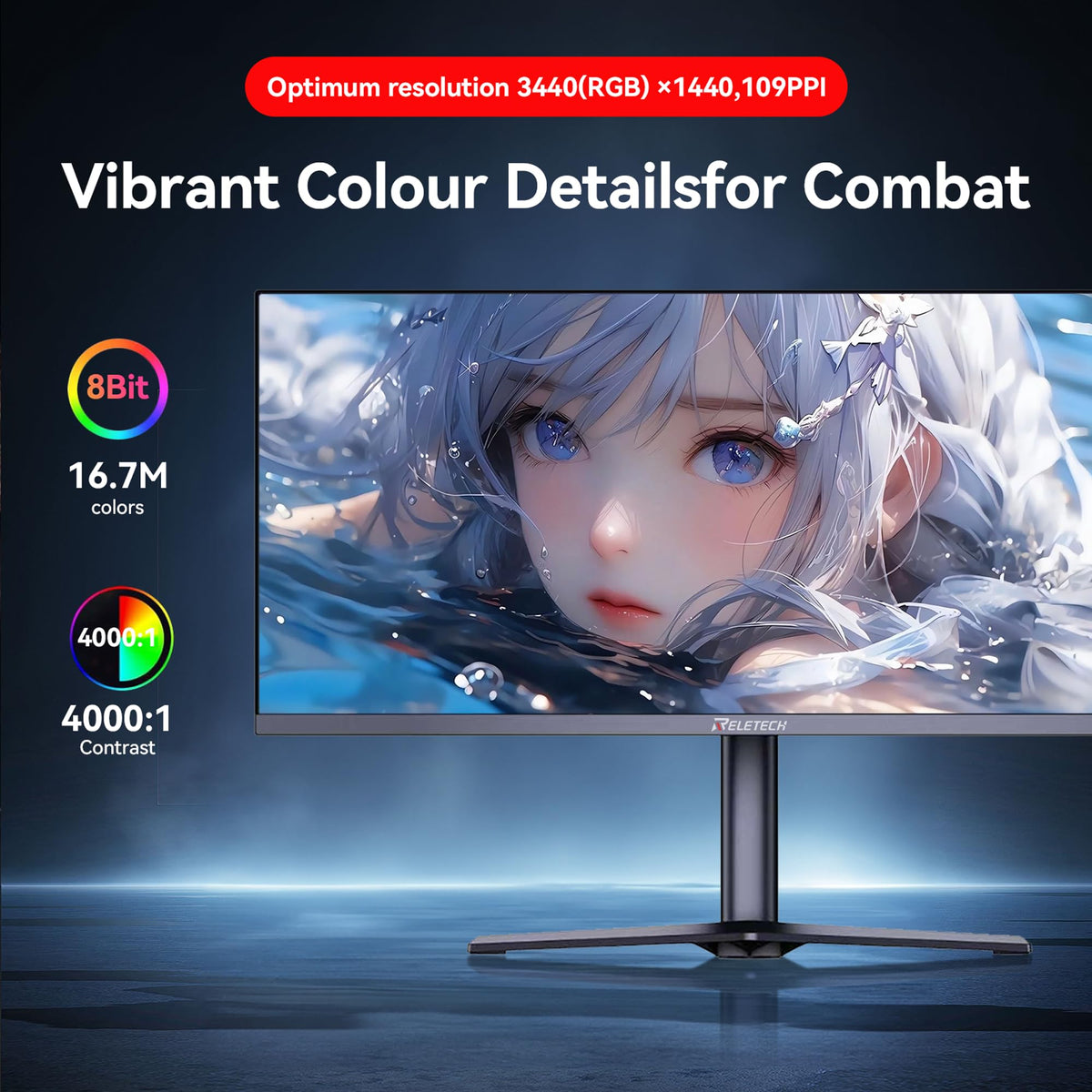 34 Inch Curved Ultrawide Gaming Monitor 21:9 WQHD 165Hz X67287