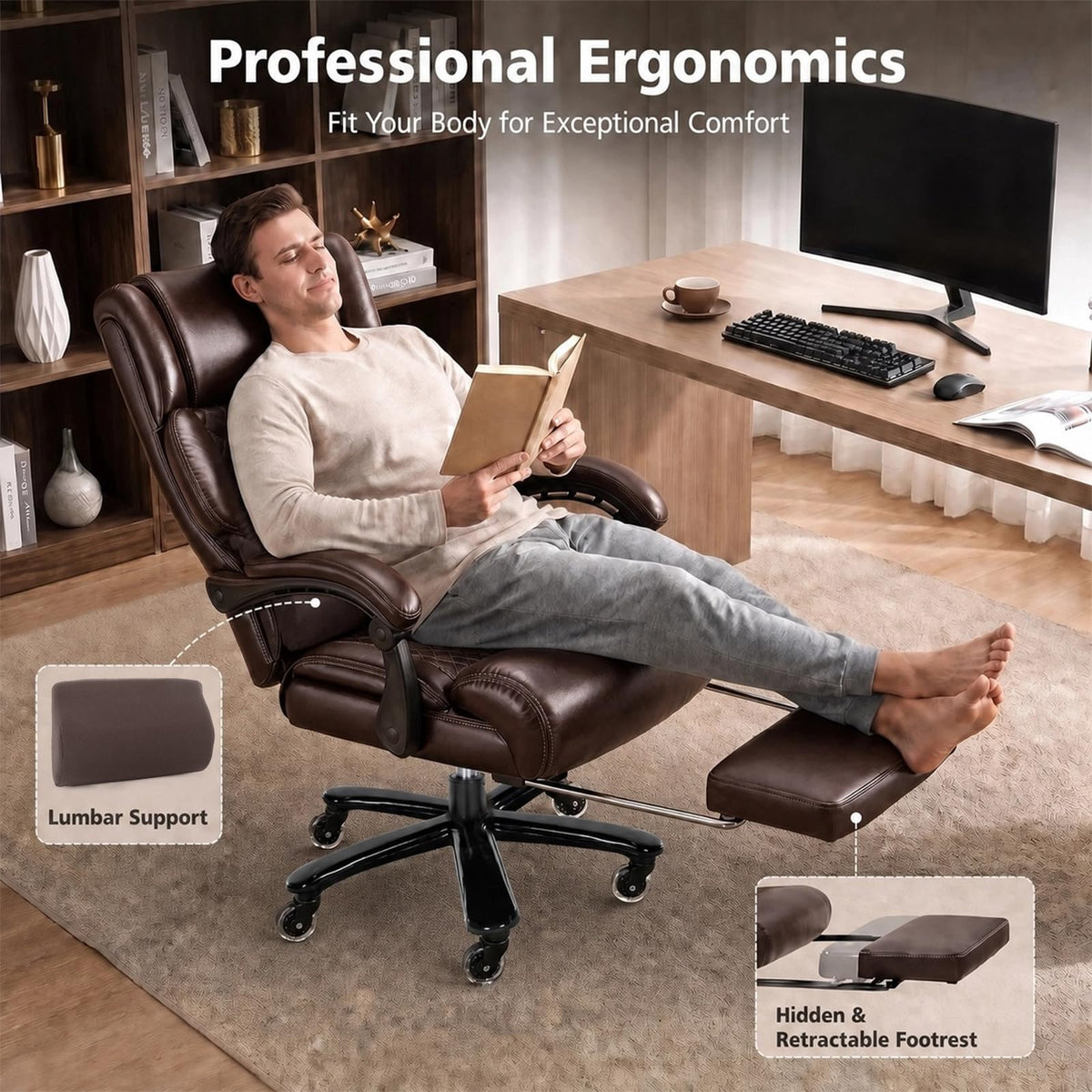 Big and Tall Office Chair with Footrest R515804