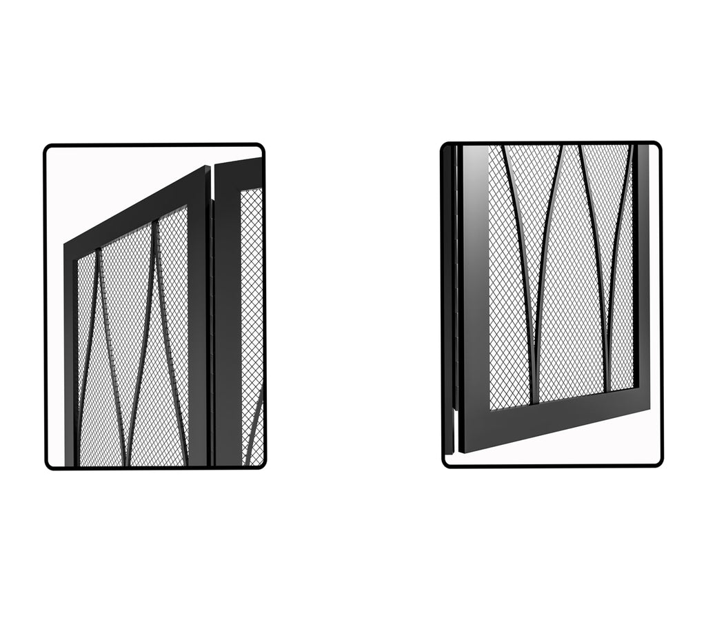Childproof 3-Panel Wrought Iron Fireplace Screen D744
