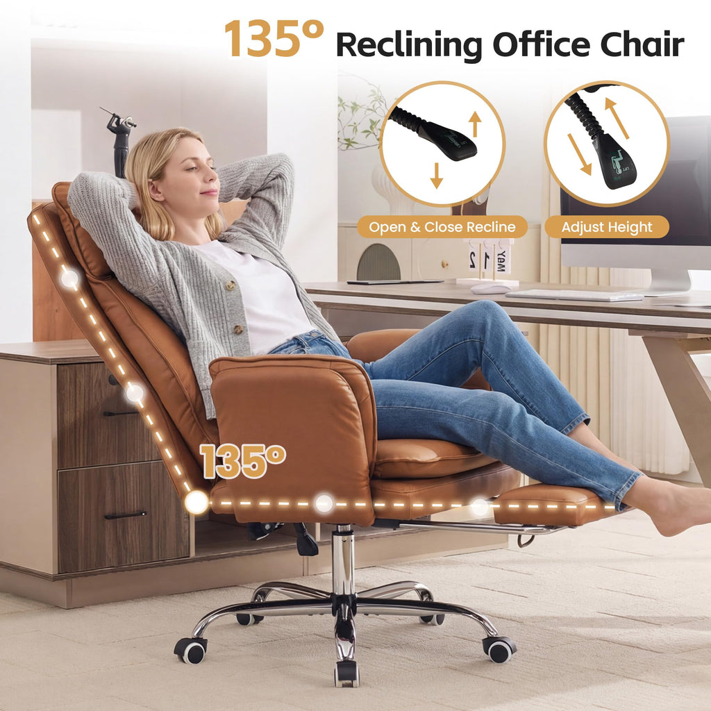 Big and Tall Office Chair with Footrest D509826