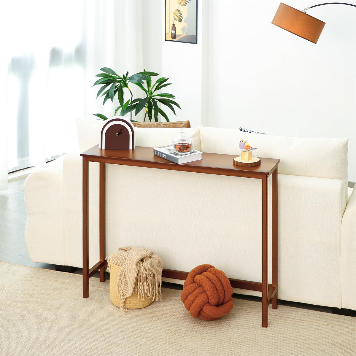 Bamboo Narrow Wood Console Table D59328