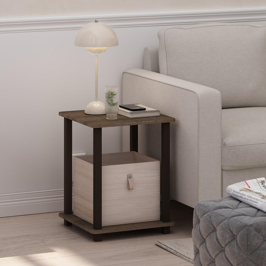 Set of 2 End Table Walnut Brown U72772