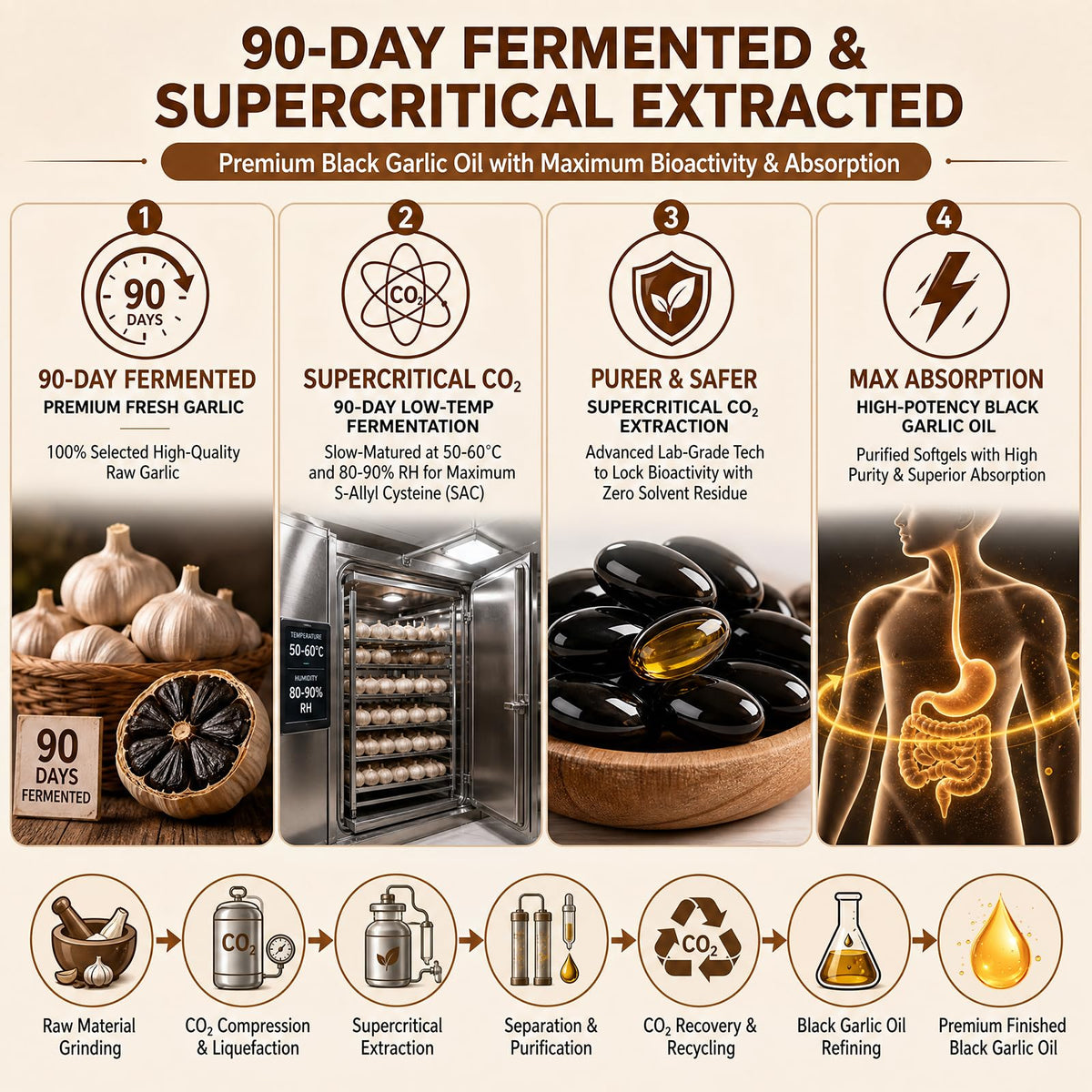 Black Aged Garlic Extract with CoQ10 Ubiquinol & Vitamin K2, 300 Softgels R7247