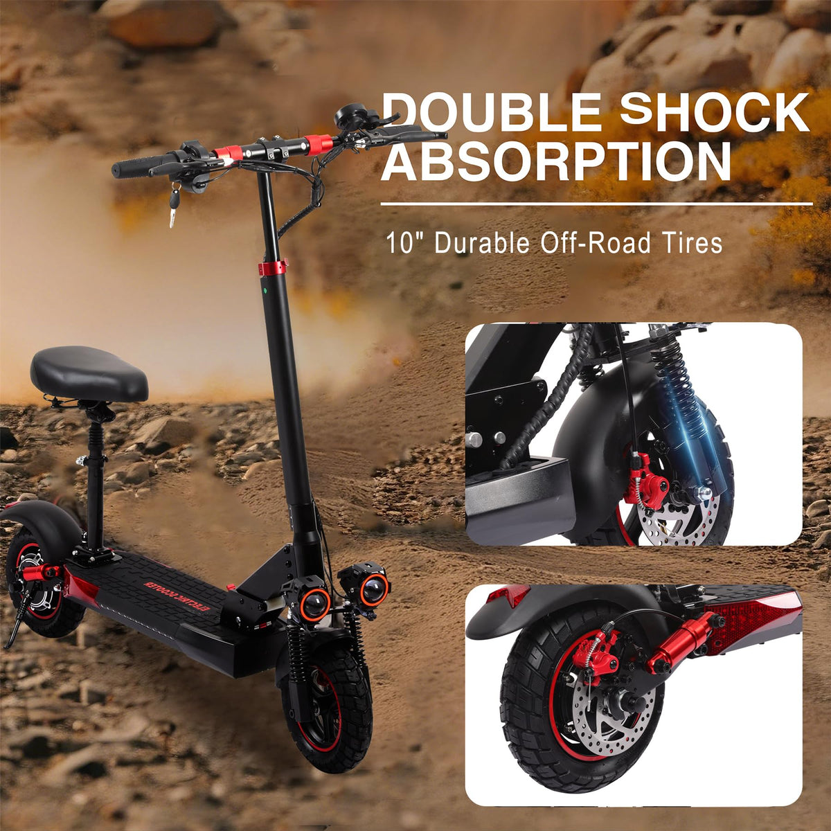 1200W Motor 30 MPH 30 Miles Range Folding Electric Scooter with Seat X11489
