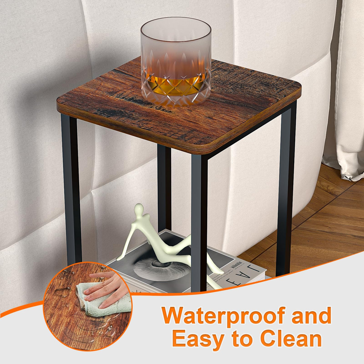 10" Wide Square 3-Tier Drink Table with Adjustable Feet H660697