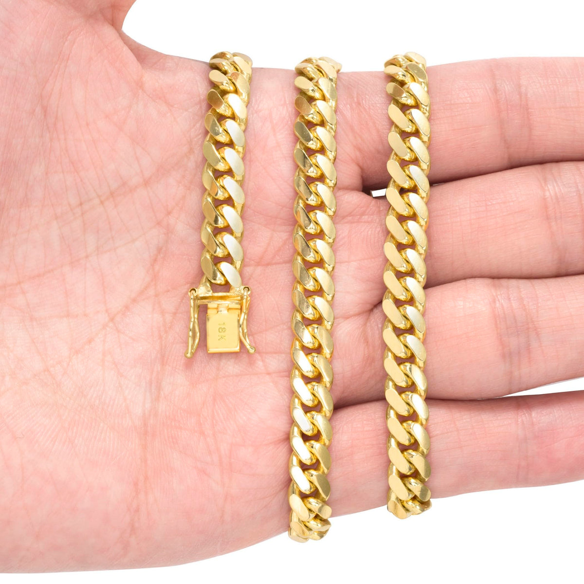 18k Yellow Gold Cuban Link Chain Necklace F14955