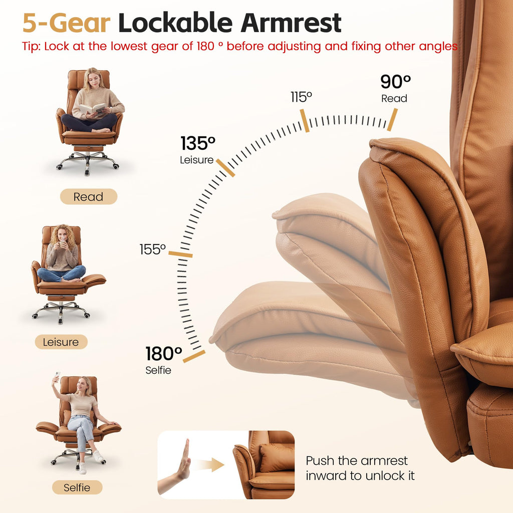 Big and Tall Office Chair with Footrest D509826