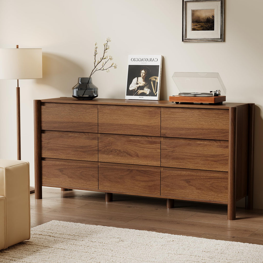Walnut 9 Drawer Dresser D4913