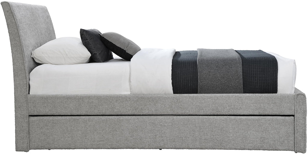 Grey Chenille Twin Trundle Bed R94928