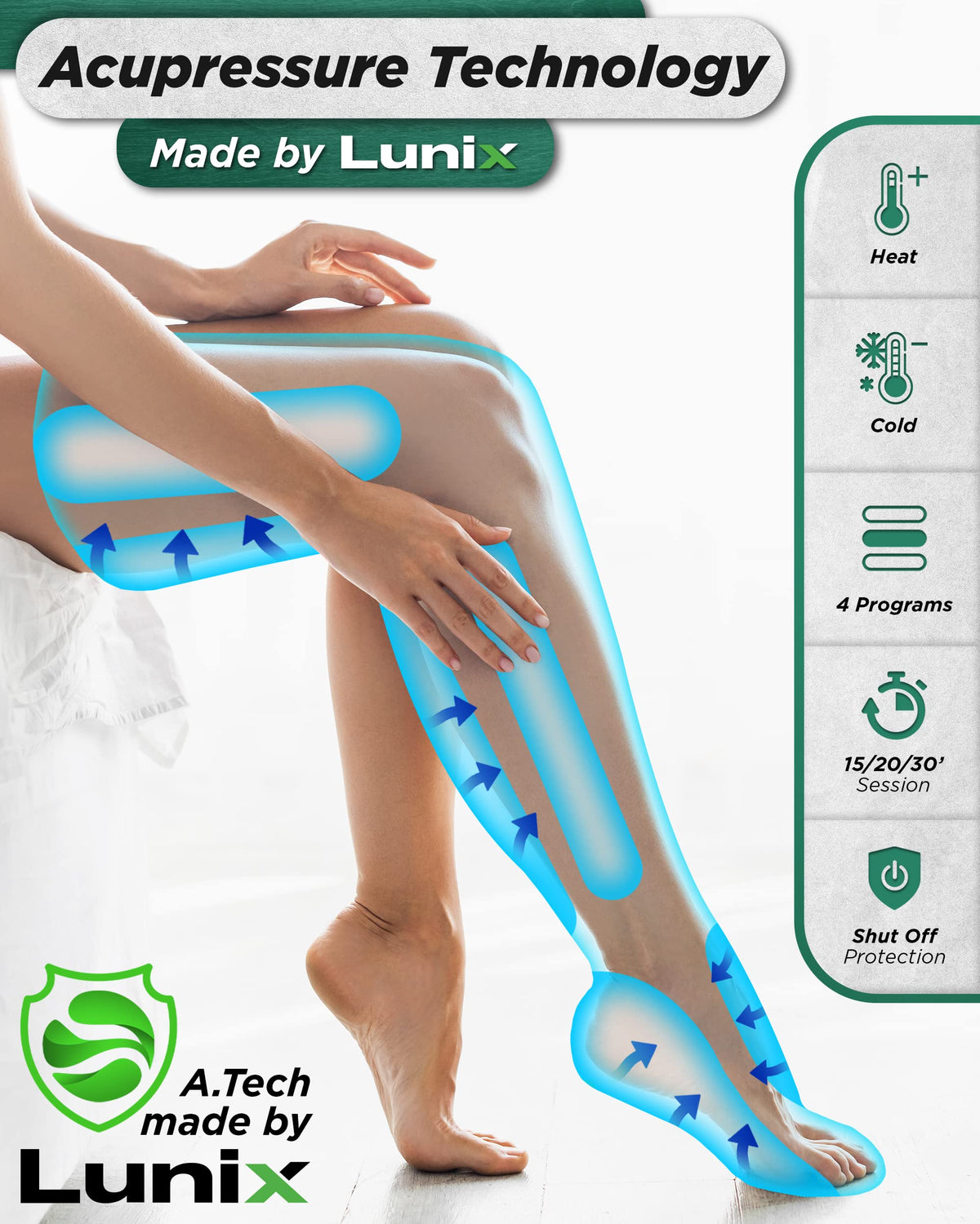 Cordless Compression Leg Massager with Heat & Cold Therapy V836427
