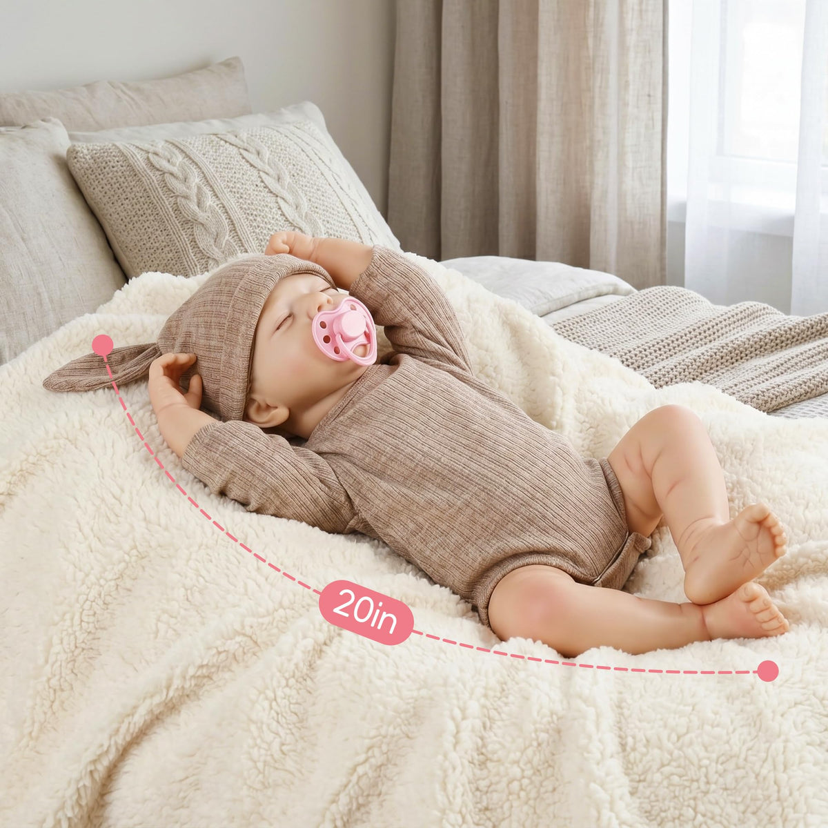 20 Inch Lifelike Reborn Baby Doll with Soft Vinyl Body A18577