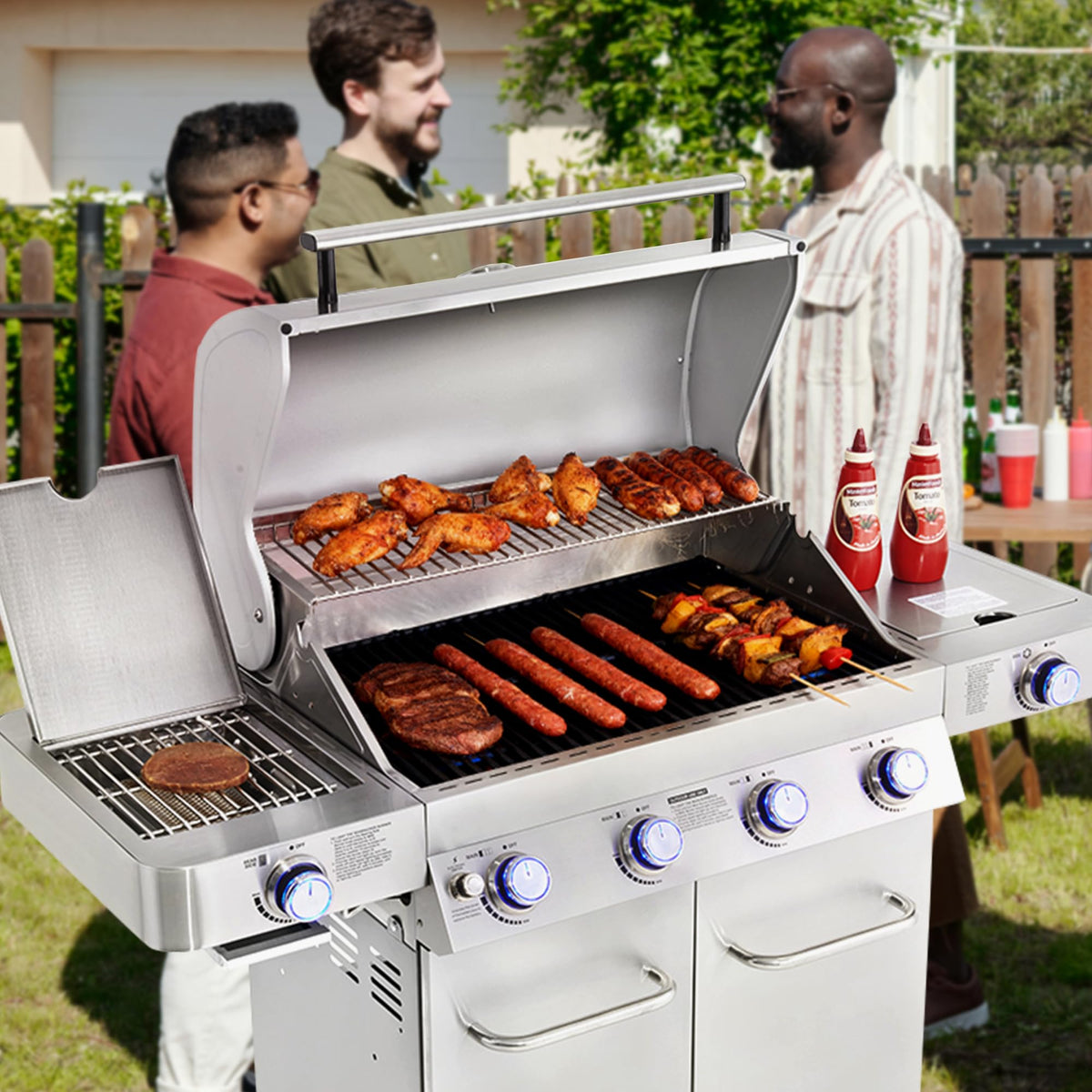 4+2 Burner Propane Gas Grill Stainless Steel I263633