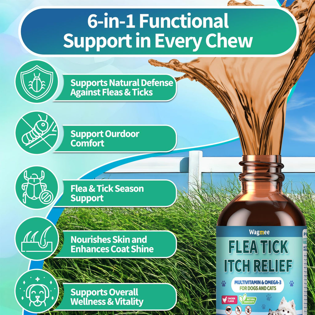 Natural Oral Flea and Tick Drops with Multivitamin for Pets N294341
