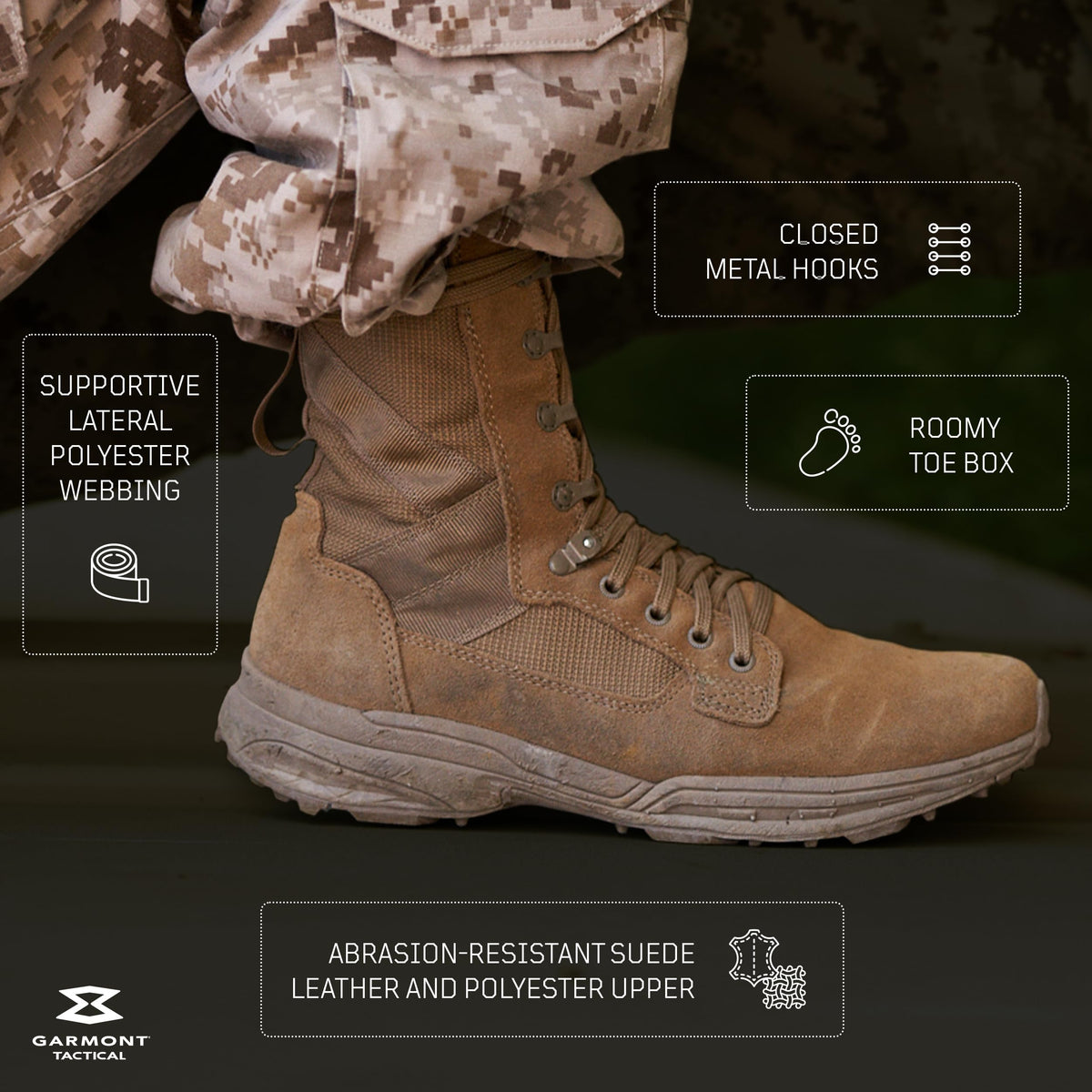 Suede Combat Boots F9651