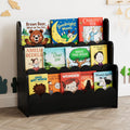Black 3-Tier Scalloped Wooden Bookshelf K5783