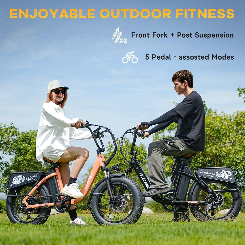 Electric Bike with 1500W Motor 48V 20Ah Battery 20" Fat Tire 7-Speed T6334
