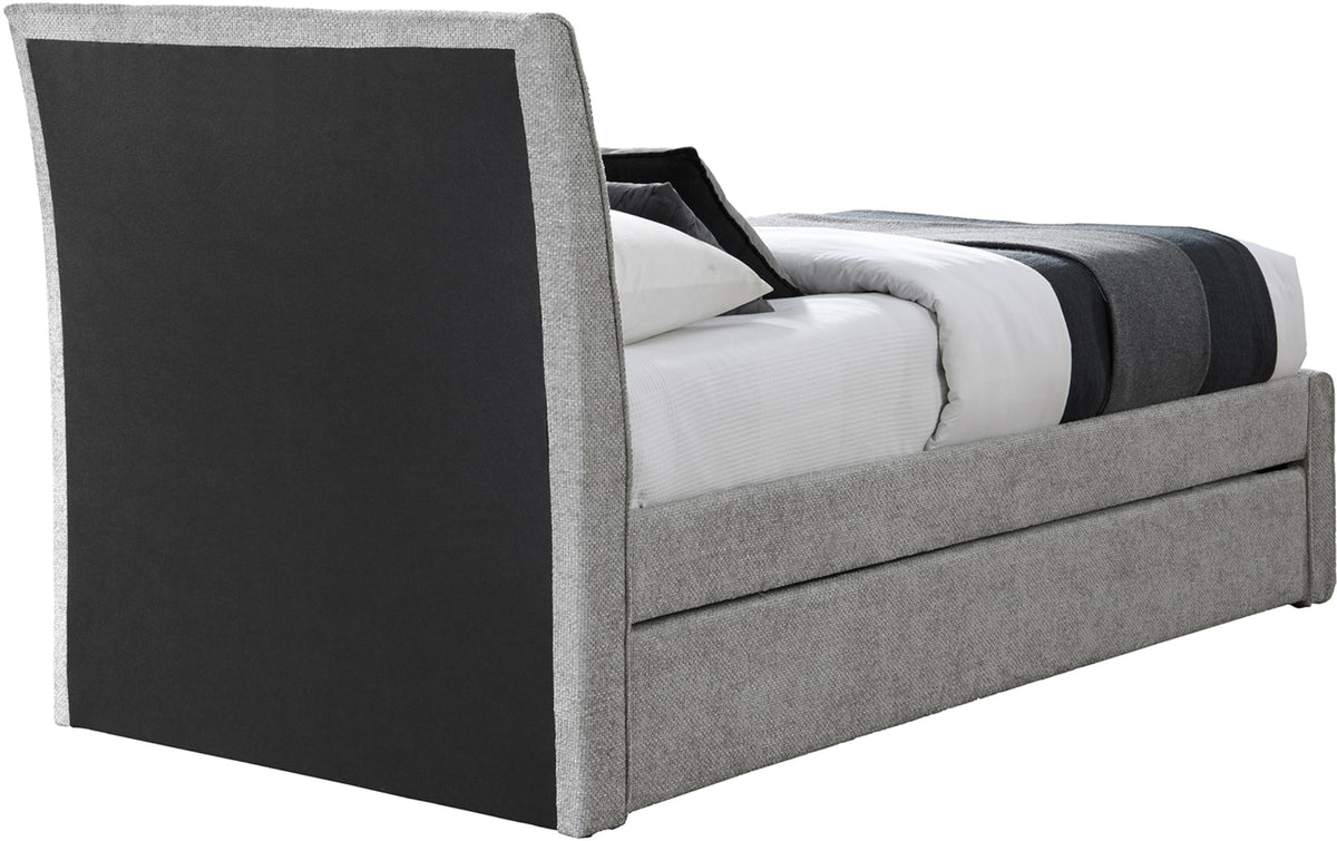 Grey Chenille Twin Trundle Bed R94928