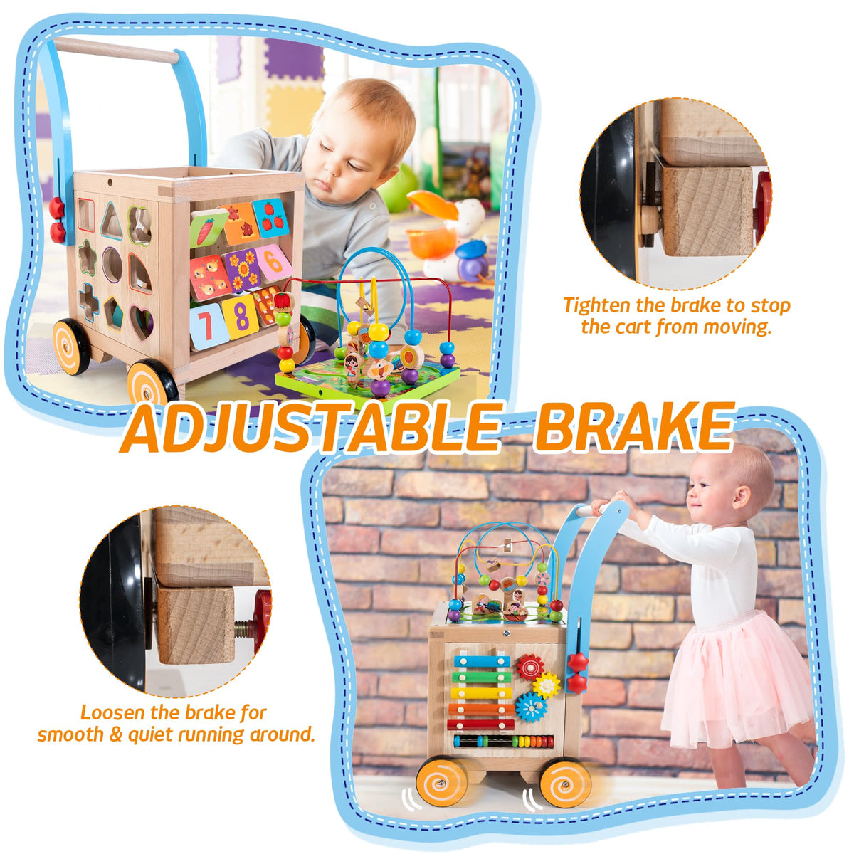 Wooden Activity Cube Baby Walker U539