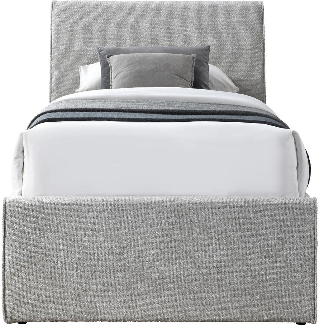 Grey Chenille Twin Trundle Bed R94928