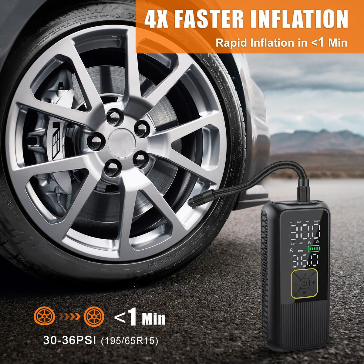 Portable Air Compressor 150PSI Tire Inflator I657