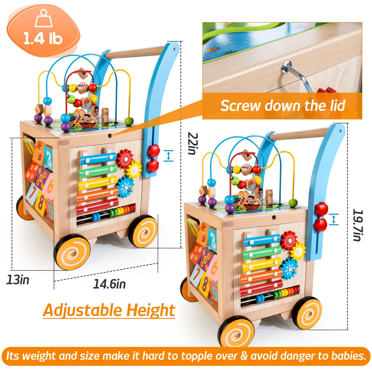 Wooden Activity Cube Baby Walker U539