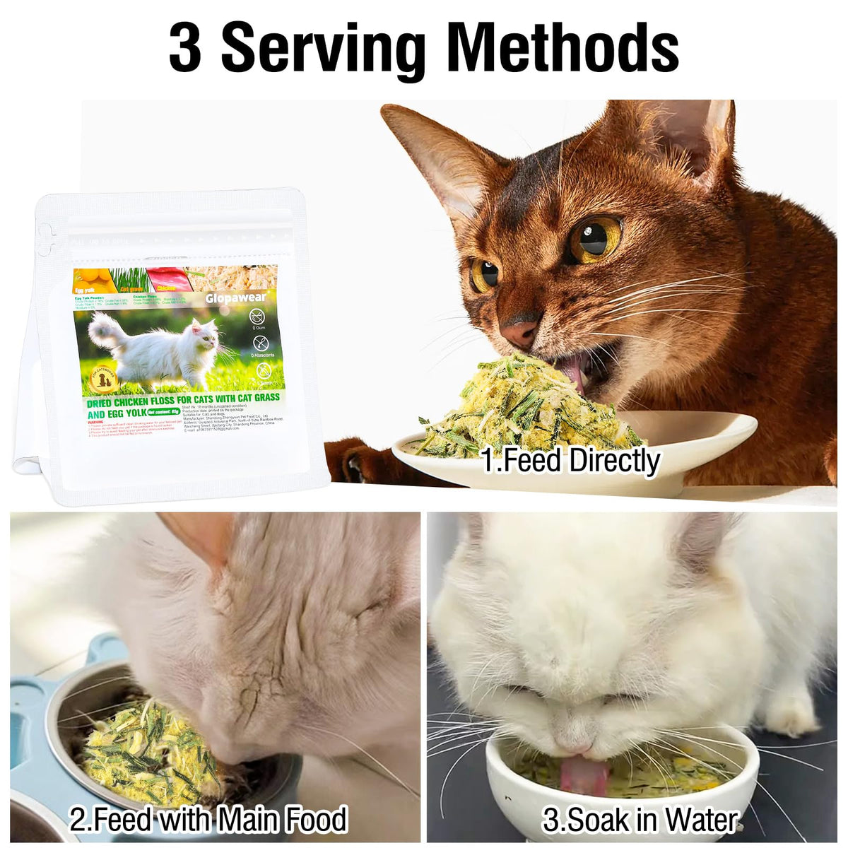 Freeze Drying Cat Grass Treats with Chicken & Egg Yolk 2.3 oz E684