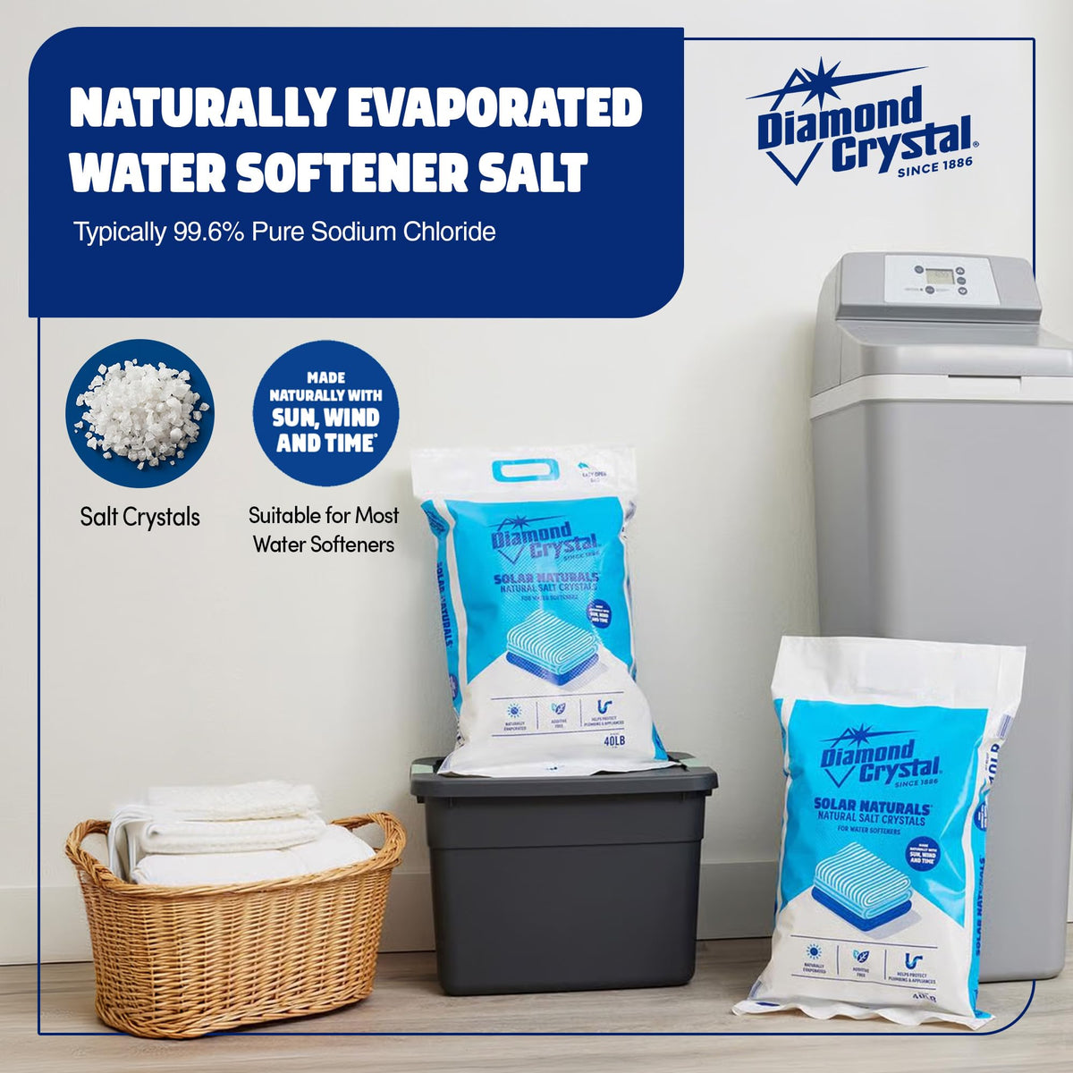 2 Pack Water Softener Salt, 40 lbs B214