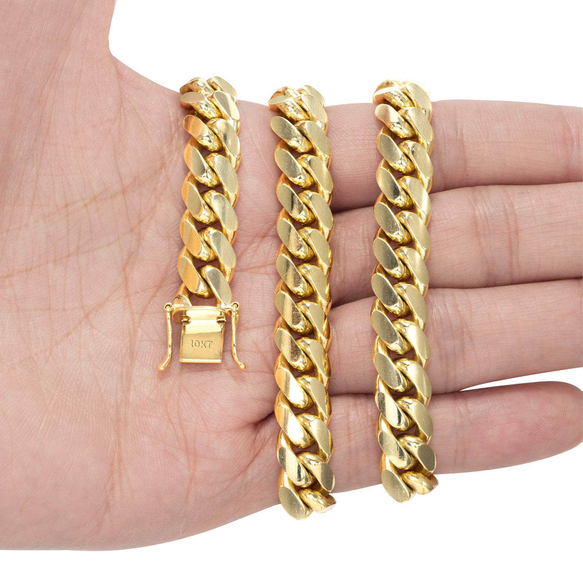 10k Yellow Gold Cuban Link Chain Necklace P87497