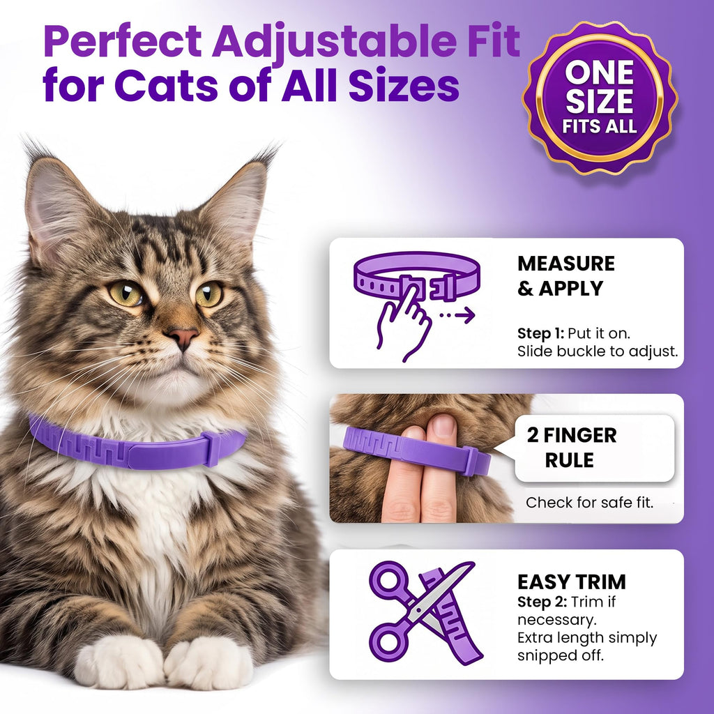 4 Pack Adjustable Calming Collar for Cats V5419