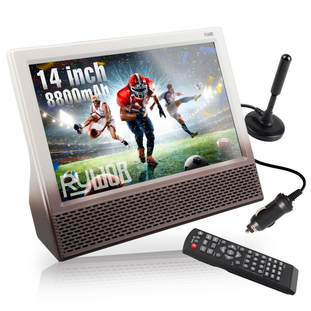 14'' Portable TV with Antenna, 8800mAh Rechargeable Battery B313203