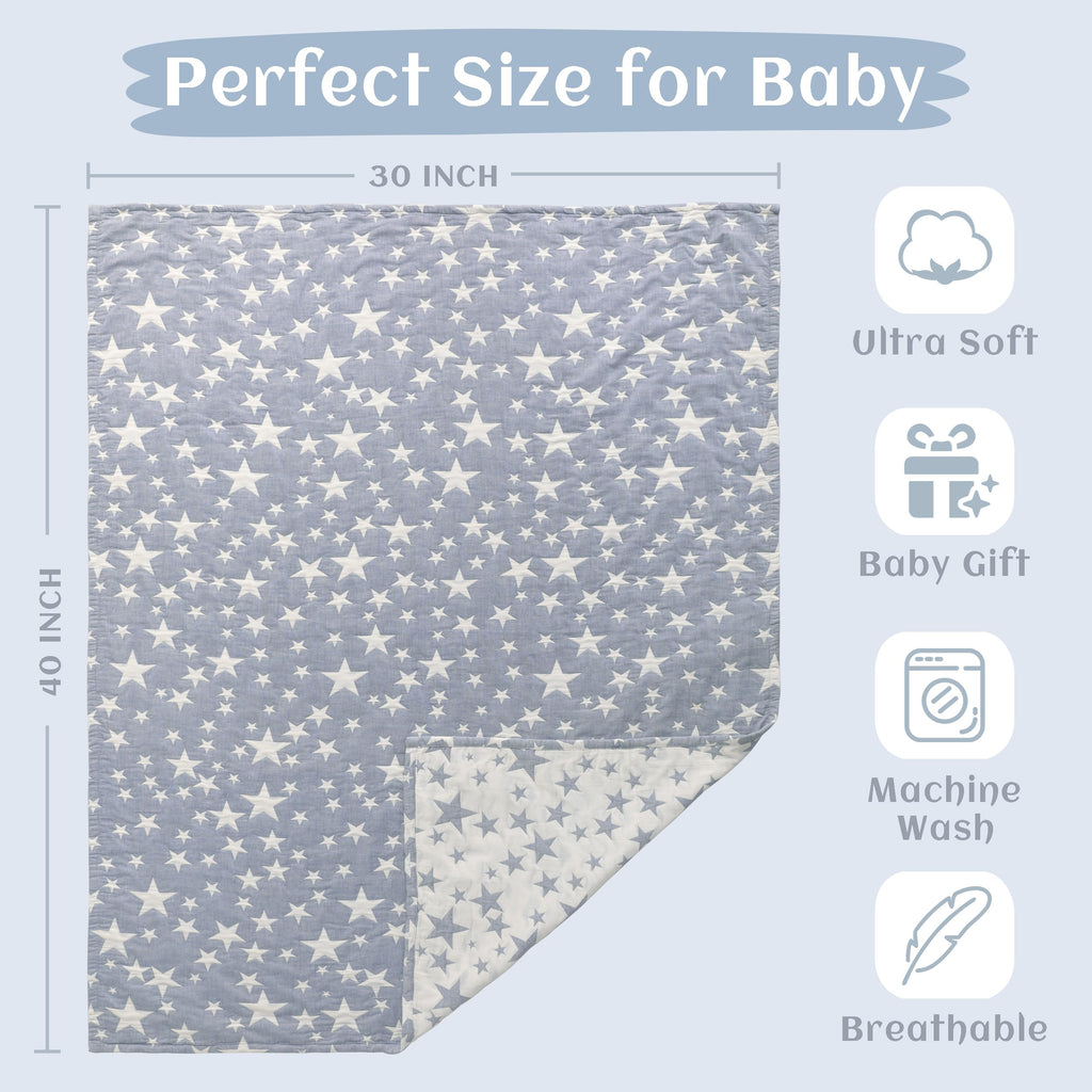 Blue Muslin Toddler Blanket T17385