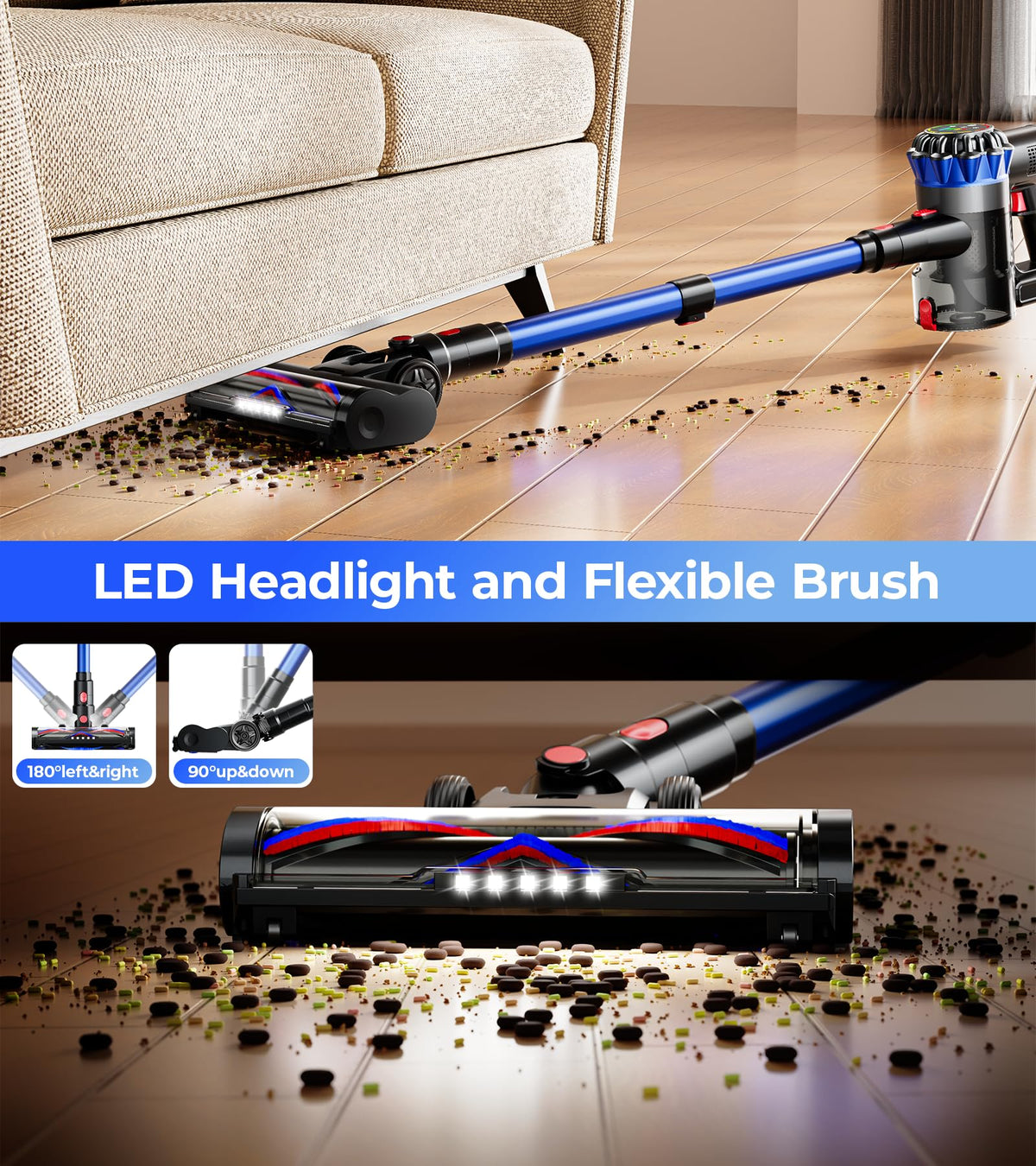 600W 50Kpa 65Mins Cordless Stick Vacuum Cleaner M4129