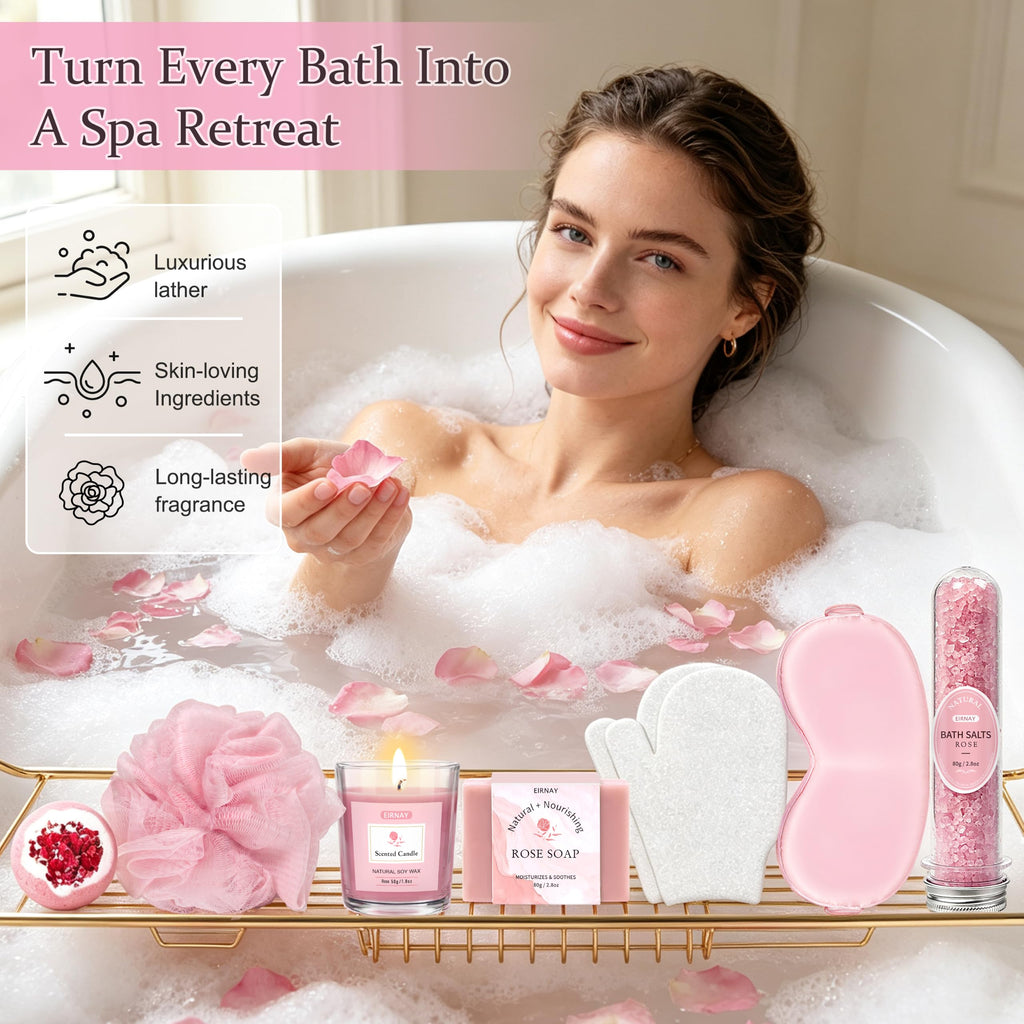 23pcs Rose Spa Gift Baskets A6165