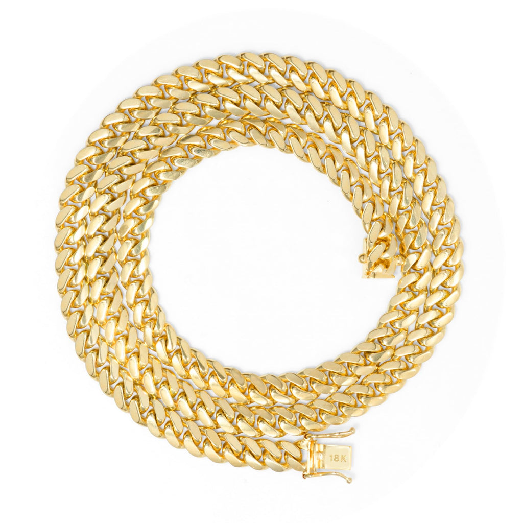 18k Yellow Gold Cuban Link Chain Necklace F14955