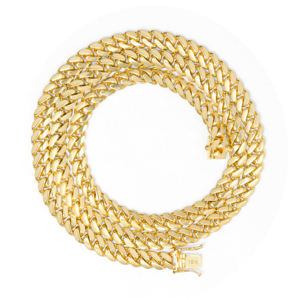 18k Yellow Gold Cuban Link Chain Necklace F14955