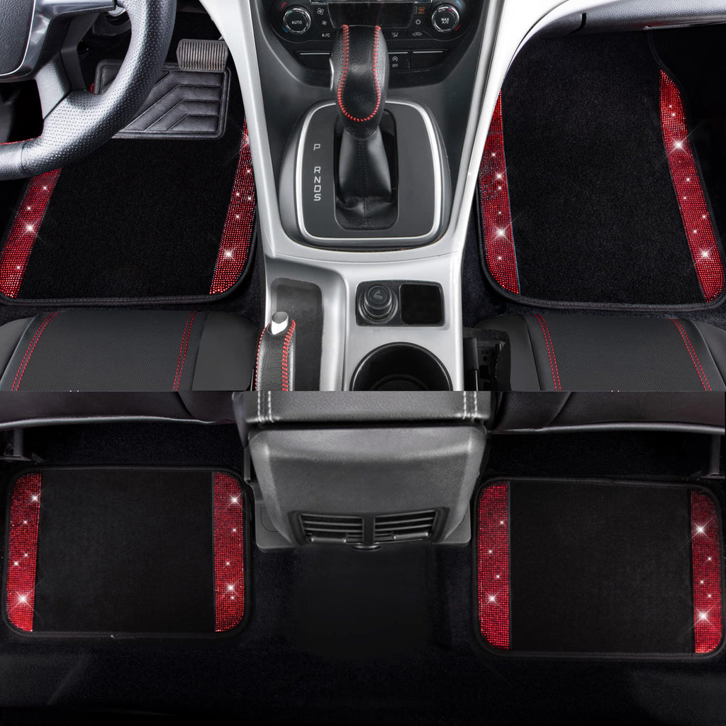 23 Pcs Bling Diamond Car Accessories Set Red V5917
