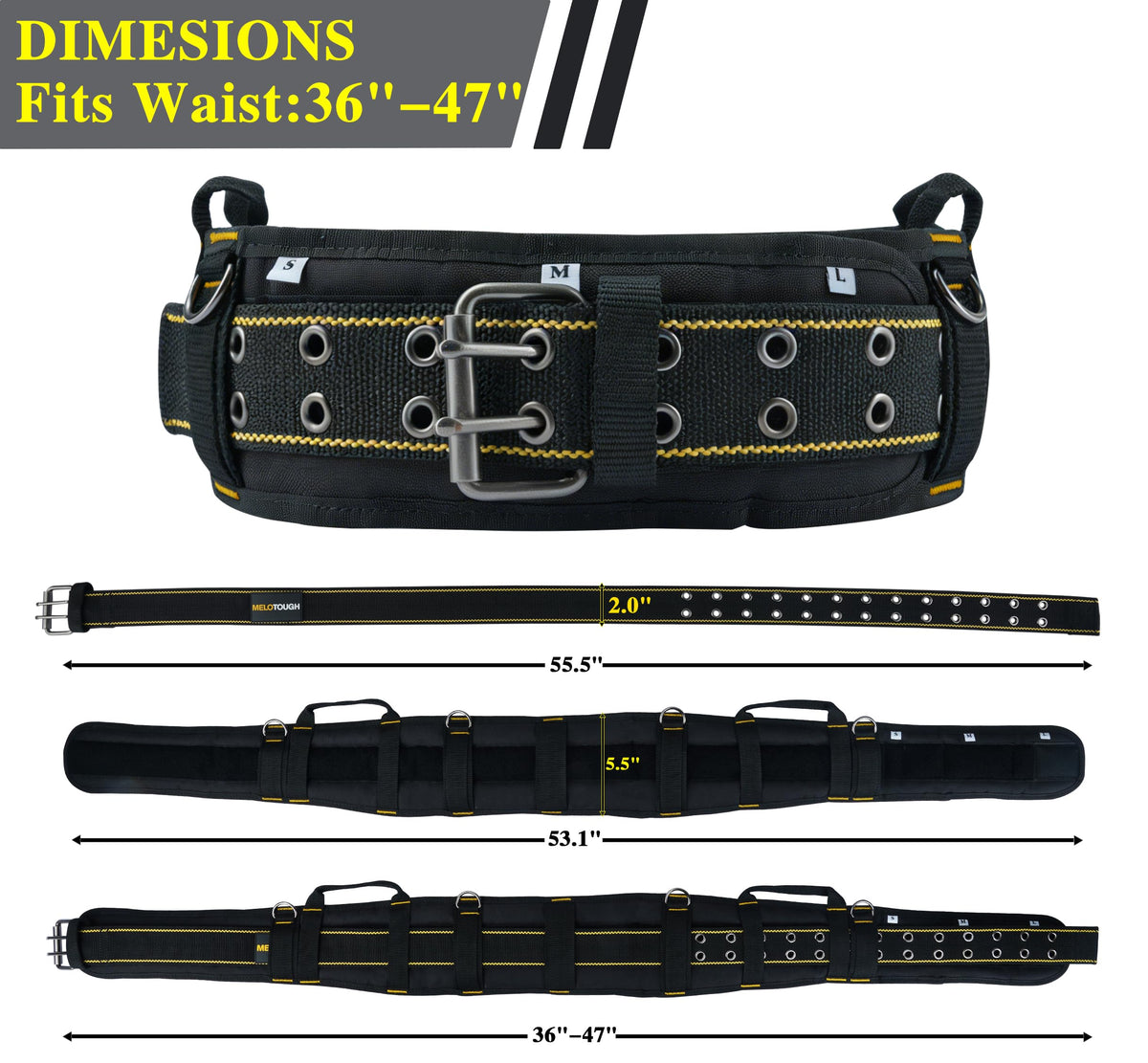Padded Heavy Duty Work Belt with D Ring T2615