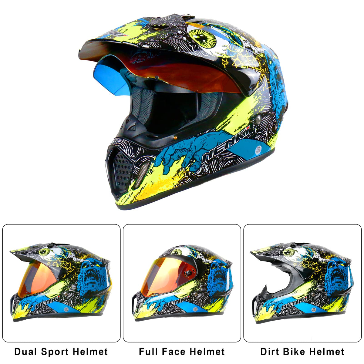 Red Full Face Motocross Helmet D8930