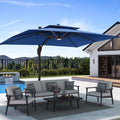 9' X 12' Patio Cantilever Umbrella with Base and LED Lights P35371